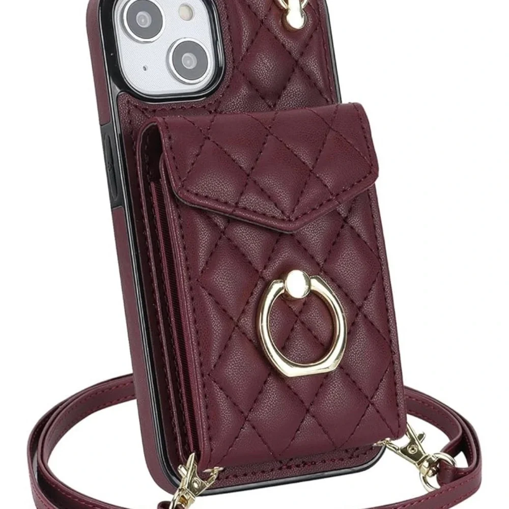 iPhone 16 Pro Max Quilted Wallet Case w/ Crossbody Strap